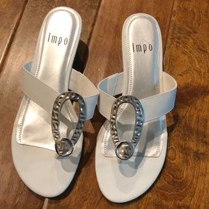 Impo, white sandals, size 10